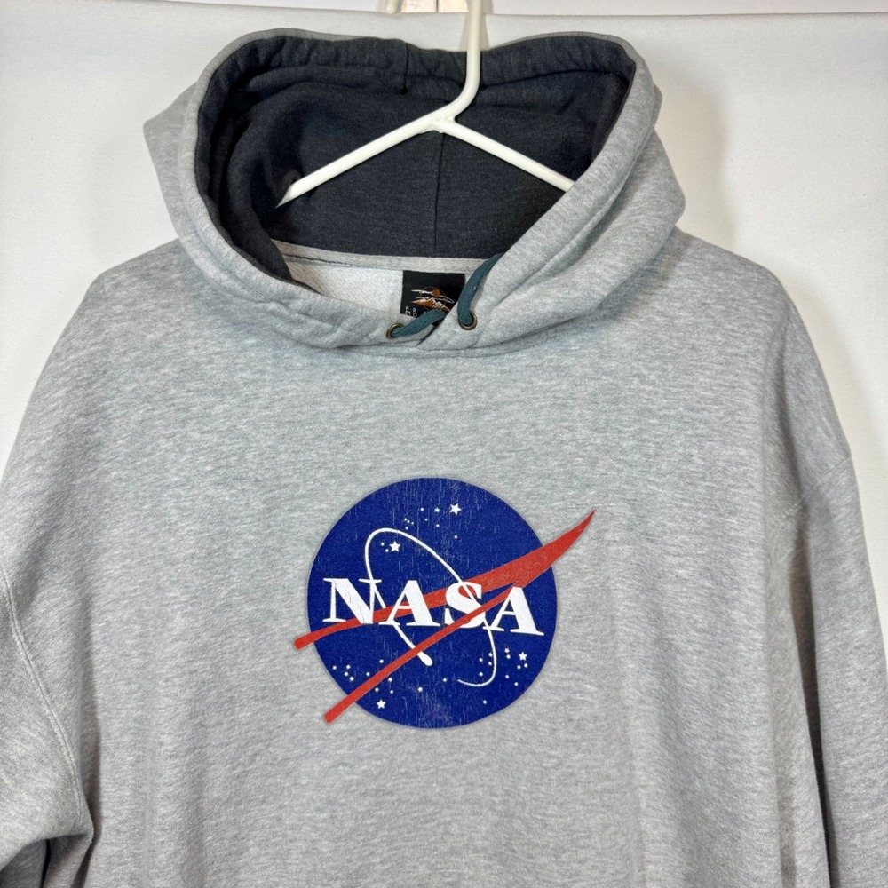 NASA Hoodie Pullover Graphic Sweatshirt Space‎ Prairie Mountain Tag Sz XL